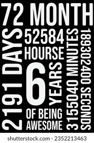
6 Years Birthday eps cut file for cutting machine