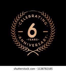 6 years design template. 6th vector and illustration.