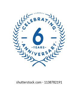 6 years design template. 6th vector and illustration.