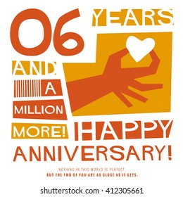 6 Years Happy Anniversary (Vector Illustration Concept Design)