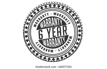 6 years and lifetime warranty label icon