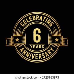 6 Jahre Logo-Designvorlage. 6. Jubiläumsvektor und Illustration.