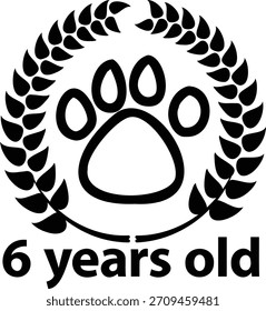   6 años de edad 1-6 aislado en el fondo blanco