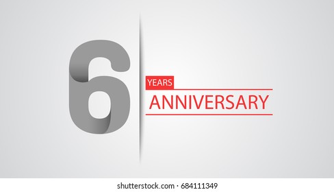 6 Years Simple Anniversary Celebration Logo Stock Vector (Royalty Free ...