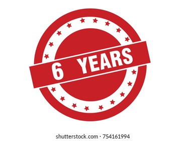 6 years text on red stamp vector design