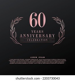 60 Anniversary celebration 3d vector template design illustration