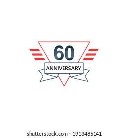 60 Anniversary celebration template vector design illustration