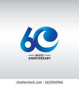 60 anniversary celebration vector concept template design illustration