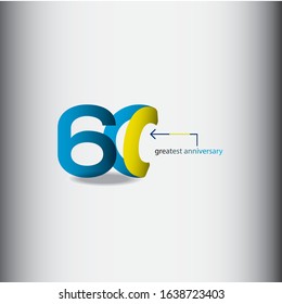 60 anniversary celebration vector concept template design illustration