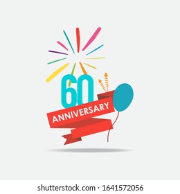 60 anniversary celebration vector concept template design illustration