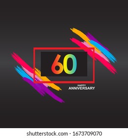 Ilustración de diseño de plantillas de concepto vectorial de celebración de 60 años