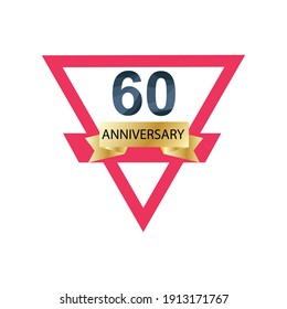 60 Anniversary celebration vector template design illustration