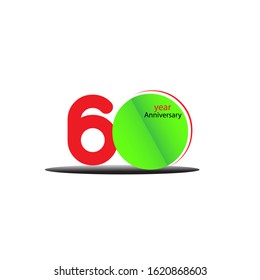 60 anniversary concept template design red and green
