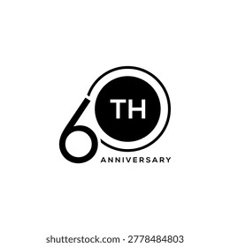 60 anniversary logo design, number 60 celebration birthday logo design concept