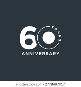 60 anniversary logo design, number 60 celebration birthday logo design concept