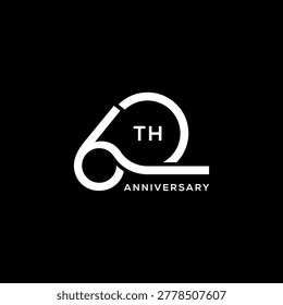 60 anniversary logo design, number 60 celebration birthday logo design concept