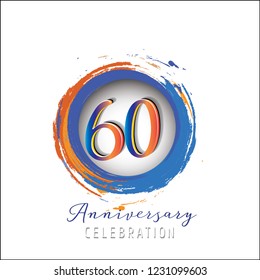 60 Anniversary Logo light orange blue