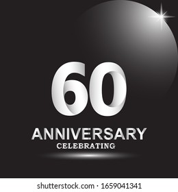 60 anniversary logo vector template. Design for banner, greeting cards or print