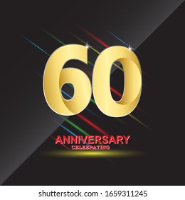 60 anniversary logo vector template. Design for banner, greeting cards or print