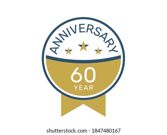 60 anniversary logo vector template, 60 years anniversary design 