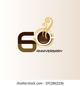 Diseño de plantilla de logotipo para banner, afiche, ilustrador vectorial de tarjeta de 60 años