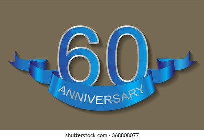 60 anniversary template design.60 years anniversary.Vector illustration.