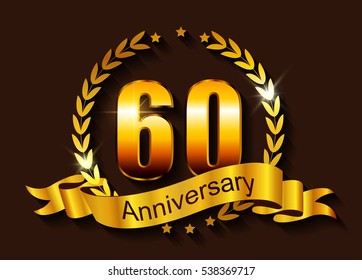 60 anniversary template design.60 years anniversary.Vector illustration.