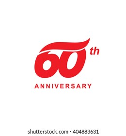 60 Anniversary Wave Logo Red