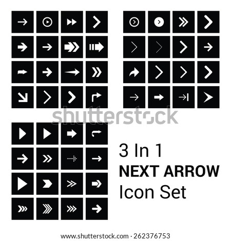 60+ Big Next arrow icon set vector collection
