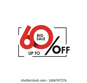 60% big sale upto off discount design. vetor illustration.