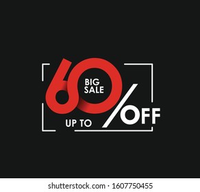 60% big sale upto off discount design. vetor illustration.