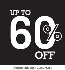 60% big sale upto off discount design. vetor illustration.