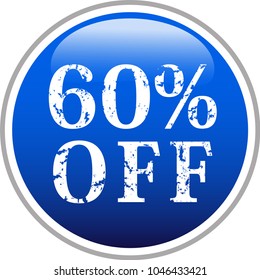 60% Blue discount button