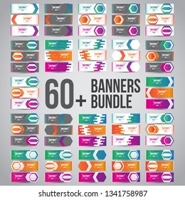 60+ Bundle of Vector Abstract Design Banner Web Template - EPS 10	
