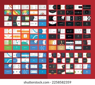 60 Business card template design set. Name card design. Set of modern business card print template