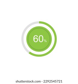 60% de diagramas de círculo Vector de infografía, 60% listo para usar para diseño web ux-ui.