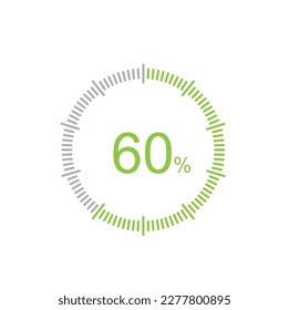 60% circle percentage diagrams, 60 Percentage ready to use for web design, infographic or business.