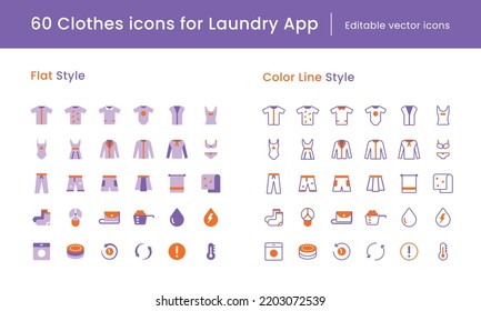 60 Clothes icons set – Premium high-quality vector icons pack for professional website, apps, presentation, proposal and etc…