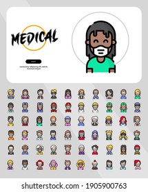 60 collection of medical masks avatars