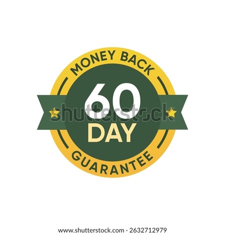 60 Day Money Back Guarantee Badge Sign illustration Vector