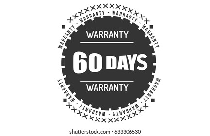 60 days black warranty icon with white background