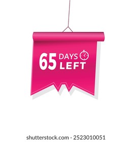60 Days Left Icon banner label announcement vector illustration.