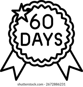 60 dias Line vetor Icon Design