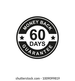 60 Days Money Back Guarantee Icon black Color