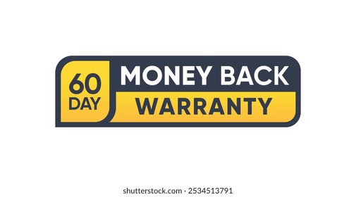 60 days money back guarantee Label Banner icon vector design