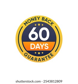 60 days money back guarantee badge warranty sign vector design