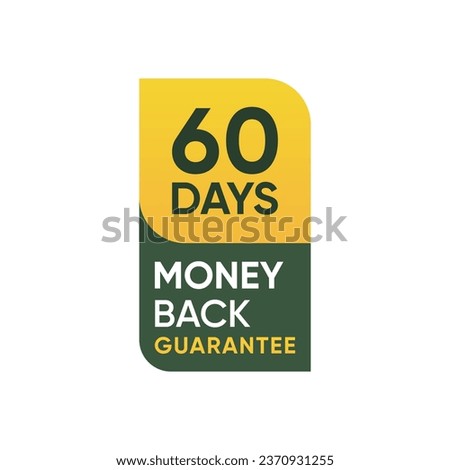 60 days money back guarantee Label Banner icon vector design