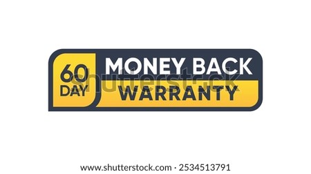 60 days money back guarantee Label Banner icon vector design