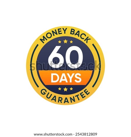 60 days money back guarantee badge warranty sign vector design