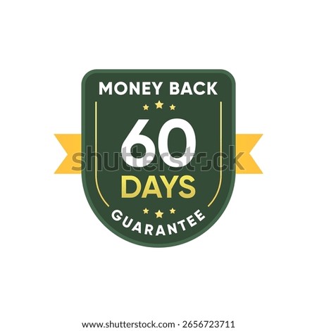 60 Days Money Back Guarantee Badge Sign Vector Design